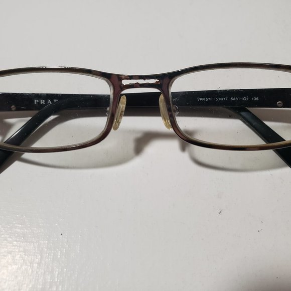 AUTHENTIC PRADA MADE IN ITALY BLACK AND SILVER FRAME GLASSES WITH ORIGINAL CASE - Picture 2 of 8